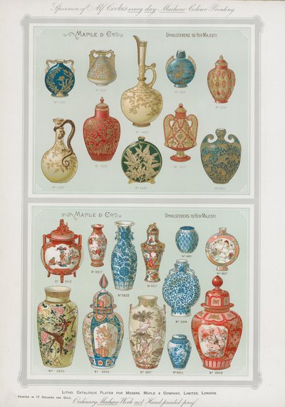 Piatti del catalogo per Messrs Maple & Co Ltd, Londra da English School