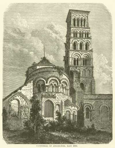 Cattedrale di Angouleme, estremità orientale (incisione) da English School