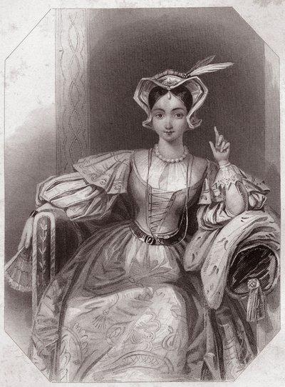 Caterina di Francia (Caterina, figlia di Carlo VI e Isabeau) (Enrico V) (La cronaca della storia di Enrico V) in - "Galleria delle donne di Shakespeare, collezione di quarantacinque ritratti seri dei primi artisti londinesi, arricchita di avvisi critici e  da English School