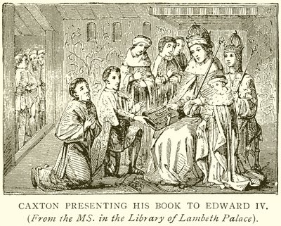 Caxton Presenta il suo Libro a Edoardo IV da English School