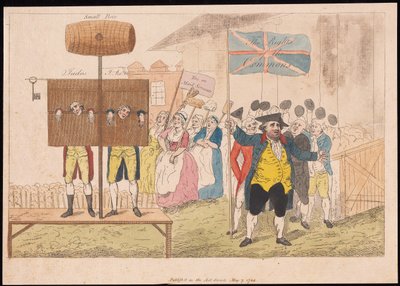 Cecil Wray alla gogna I diritti dei Comuni, pub. 1784 da English School