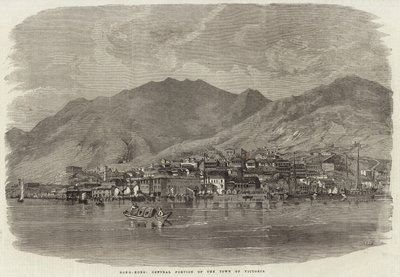 Parte centrale della città di Victoria a Hong Kong da English School