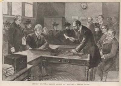Cerimonia di taglio delle fascine (antichi servizi di affitto) presso i Tribunali da English School