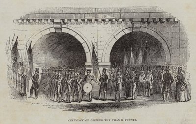 Cerimonia di apertura del Tunnel del Tamigi, 1843 da English School