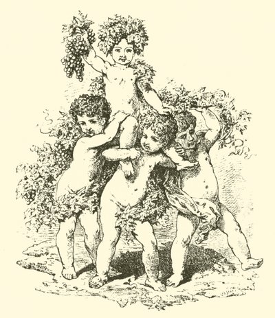 Champagne, figure allegoriche (incisione) da English School
