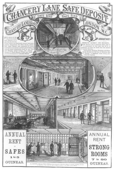 Deposito Sicuro di Chancery Lane, 1886 da English School