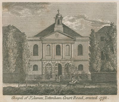 Cappella di San Giacomo, Tottenham Court Road, Londra, eretta nel 1792 da English School