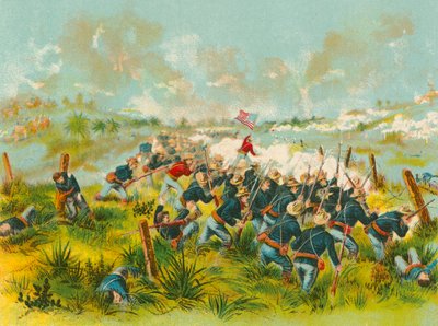 Carica delle truppe americane a San Juan Hill, 1 luglio 1898 da English School