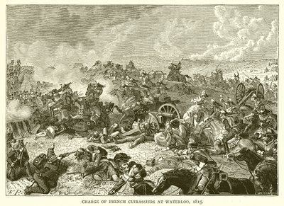 Carica dei corazzieri francesi a Waterloo, 1815 da English School