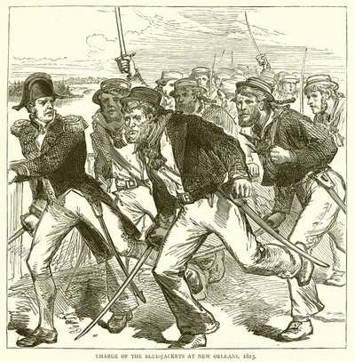 Carica dei Blue-Jackets a New Orleans, 1815 da English School