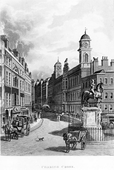 Charing Cross, guardando verso lo Strand, 1811 da English School