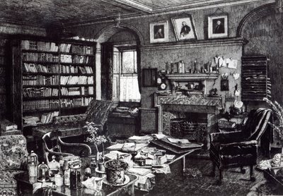 Studio di Charles Darwin a Down House, 1882 da English School