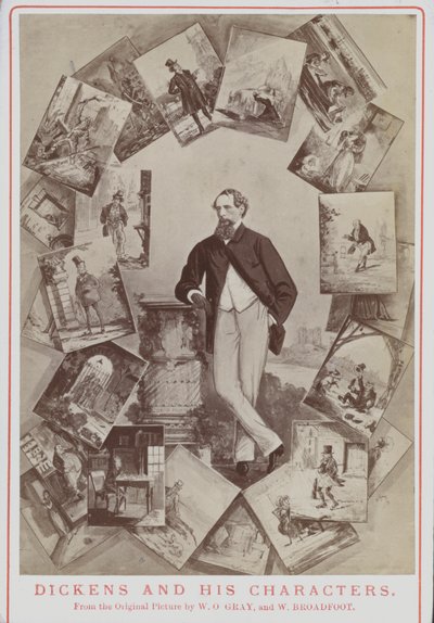 Charles Dickens e i suoi personaggi, dal quadro originale di W O Gray e W Broadfoot da English School