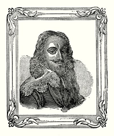 Carlo I nacque nel 1600, incoronato nel 1625 e decapitato nel 1649 (incisione) da English School