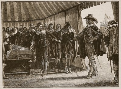 Carlo e i Commissari scozzesi, illustrazione da Cassells Illustrated History of England da English School