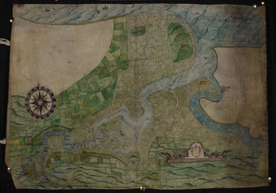 Carta del corso del fiume Medway da Rochester a The Nore da English School