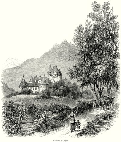 Castello di Aigle (incisione) da English School