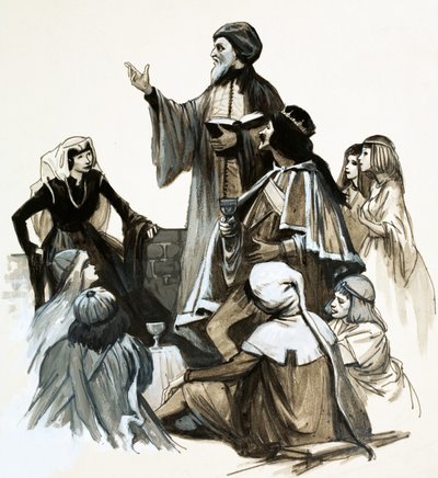 Chaucer recita la sua poesia da English School