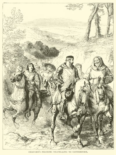 I pellegrini di Chaucer in viaggio verso Canterbury da English School