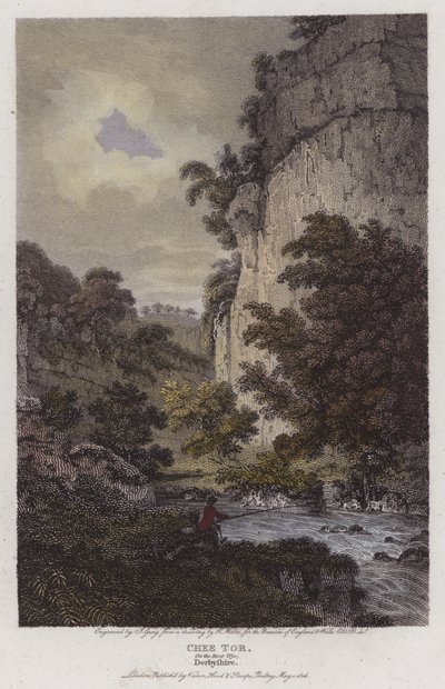Chee Tor, sul fiume Wye, Derbyshire da English School