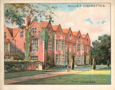 Chequers, Buckinghamshire (litografia a colori) da English School