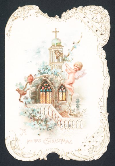 Cherubino che suona la campana della chiesa da English School