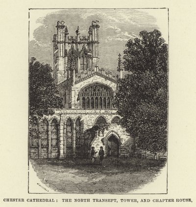Cattedrale di Chester, transetto nord, torre e sala capitolare da English School