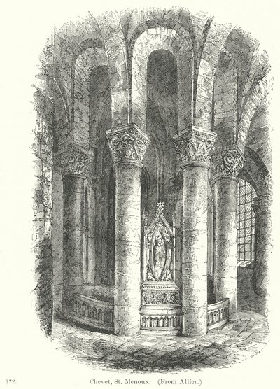 Chevet, St Menoux (incisione) da English School