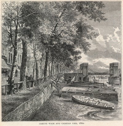 Cheyne Walk e Cadogan Pier, 1860 da English School