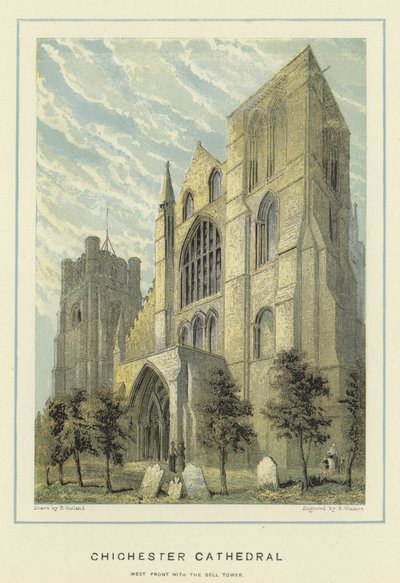 Cattedrale di Chichester, facciata ovest con il campanile da English School