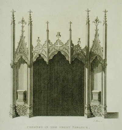 Camino nel grande salone di Strawberry Hill, inciso da T. Morris, da 