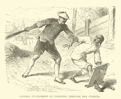 Punizione cinese della fustigazione per le strade da English School