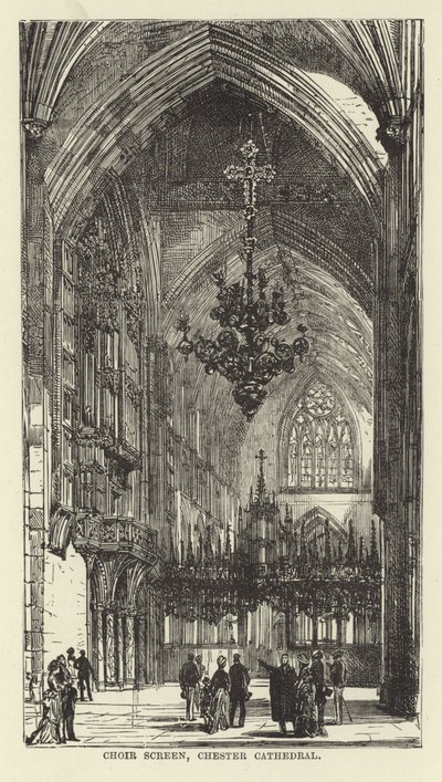 Schermo del coro, cattedrale di Chester da English School
