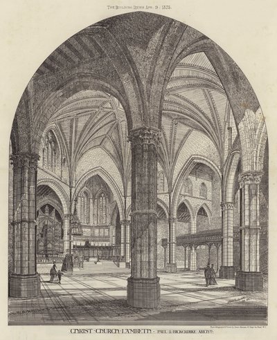 Chiesa di Cristo, Lambeth (incisione) da English School
