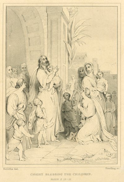 Cristo benedice i bambini, Marco X, 13-16 da English School