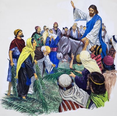 Cristo entra a Gerusalemme (guazzo su carta) da English School