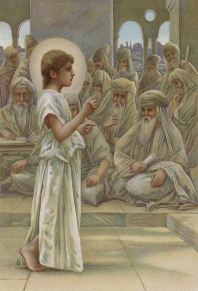 Cristo in mezzo ai dottori (cromolitografia) da English School