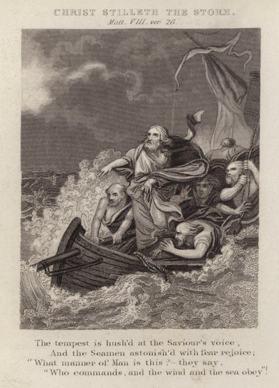 Cristo calma la tempesta, Matteo VIII, versetto 26 da English School