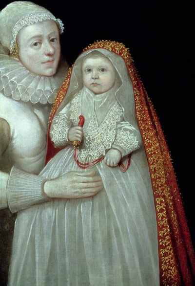 Battesimo, Ritratto di una madre e un bambino, c.1595 da English School