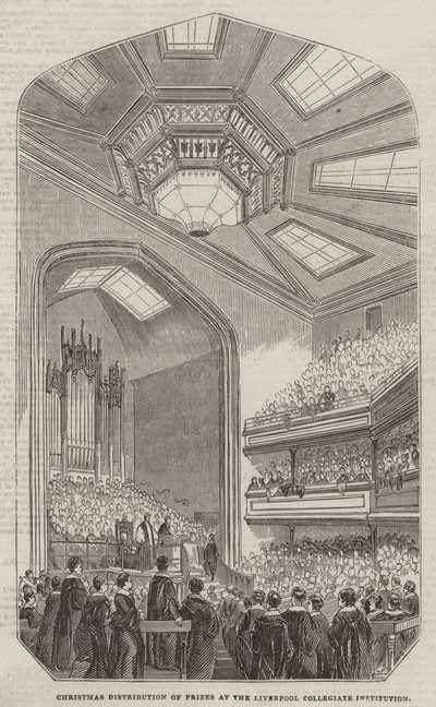 Distribuzione dei premi di Natale al Liverpool Collegiate Institution da English School