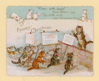 Biglietto di Natale, con gatti e topi da English School
