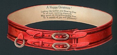 Biglietto di Natale con cintura rossa da English School