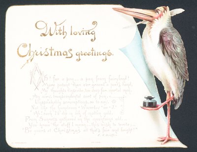 Biglietto di Natale con cicogna da English School