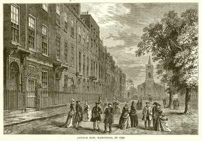 Church Row, Hampstead, nel 1750 da English School