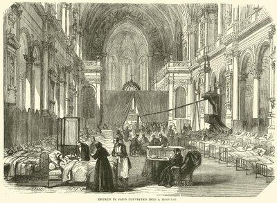 Chiesa a Parigi convertita in ospedale, novembre 1870 da English School