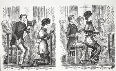 Maniere in chiesa, illustrazione da Punch da English School
