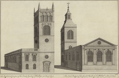 Chiesa di Allhallows in Bread Street e Chiesa di San Michele in Wood Street, Londra da English School