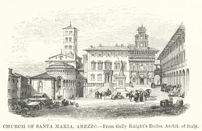 Chiesa di Santa Maria, Arezzo (incisione) da English School