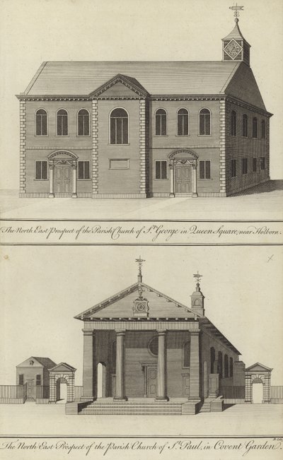 Chiesa di St George, Queen Square, vicino a Holborn e Chiesa di St Paul, Covent Garden da English School