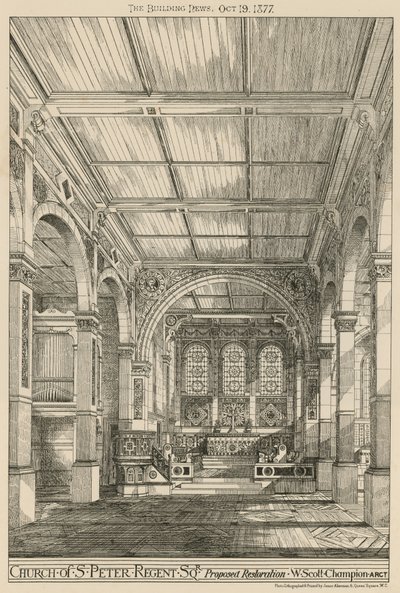 Chiesa di San Pietro, Regent Square, Londra, proposta di restauro da English School